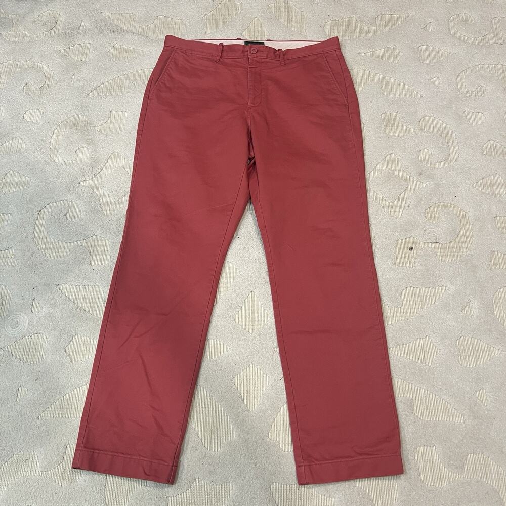J Crew Oarsman Pants Mens Size 36x31 Salmon Red Chino Straight 1040 Athletic